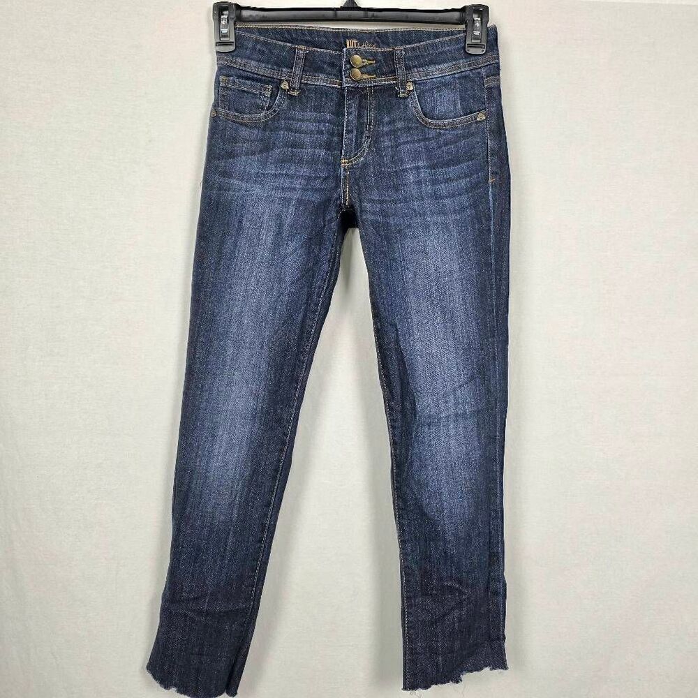 KUT from the Kloth Skinny Jeans 0 Raw Hem Dark Wash